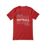 Custom Softball Shirt With Mascot and Softball Player Name on a Unisex T-Shirt