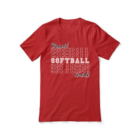 Custom Softball Shirt With Mascot and Softball Player Name on a Unisex T-Shirt