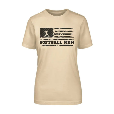 Softball Mom Horizontal Flag on a Unisex T-Shirt with a Black Graphic