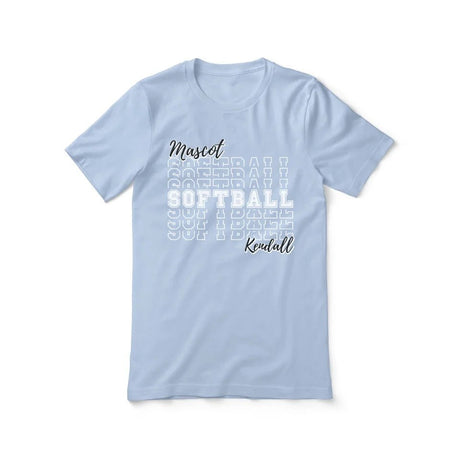 Custom Softball Shirt With Mascot and Softball Player Name on a Unisex T-Shirt