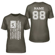 Softball Grandma Vertical Flag With Softball Player Name on a Unisex T-Shirt with a White Graphic