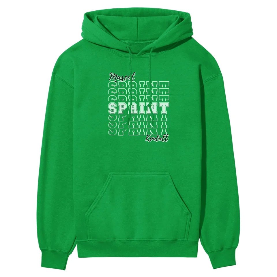 Custom Sprint on a Sweatshirt With Mascot and Sprinter Name on a Hoodie