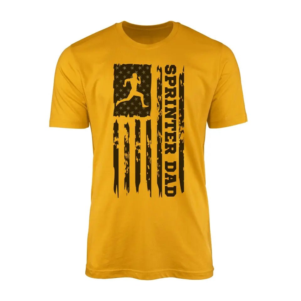 Sprint Dad Vertical Flag on a Men's T-Shirt with a Black Graphic