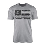 Sprint Grandpa Horizontal Flag on a Men's T-Shirt with a Black Graphic