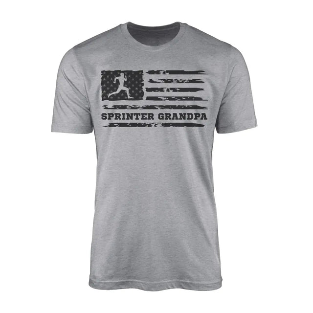 Sprint Grandpa Horizontal Flag on a Men's T-Shirt with a Black Graphic
