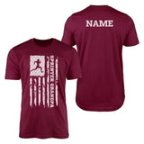 Sprint Grandpa Vertical Flag With Sprinter Name on a Men's T-Shirt with a White Graphic