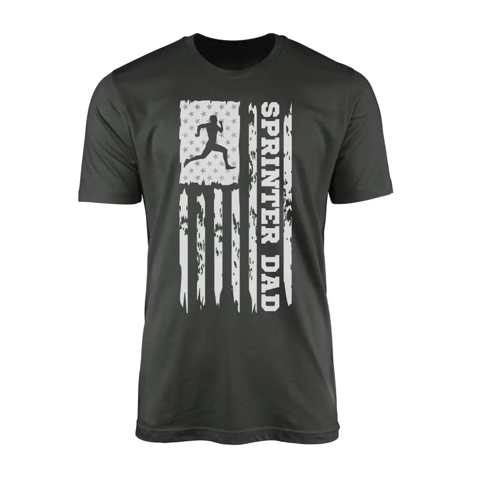 Sprint Dad Vertical Flag on a Men's T-Shirt with a White Graphic