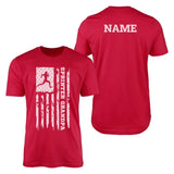 Sprint Grandpa Vertical Flag With Sprinter Name on a Men's T-Shirt with a White Graphic