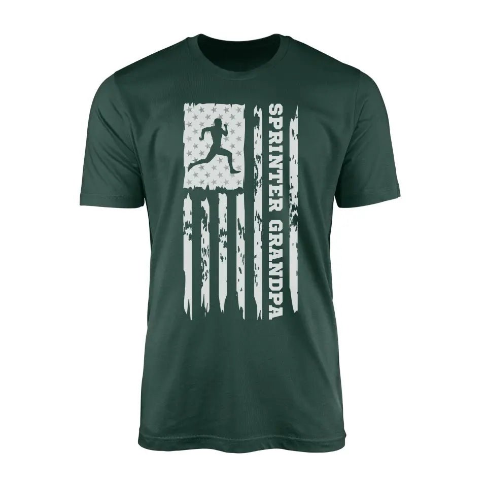Sprint Grandpa Vertical Flag on a Men's T-Shirt with a White Graphic