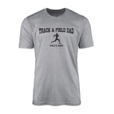 Sprint Dad with Sprinter Icon and Sprinter Name on a Men's T-Shirt with a Black Graphic