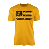 Sprint Grandpa Horizontal Flag on a Men's T-Shirt with a Black Graphic