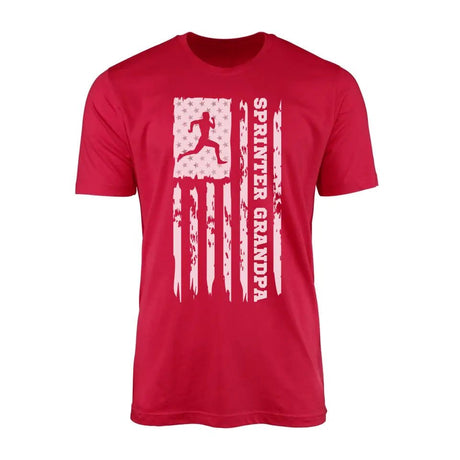 Sprint Grandpa Vertical Flag on a Men's T-Shirt with a White Graphic
