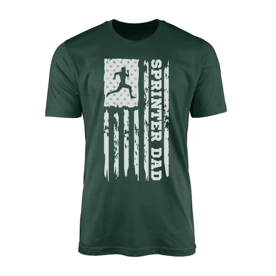 Sprint Dad Vertical Flag on a Men's T-Shirt with a White Graphic