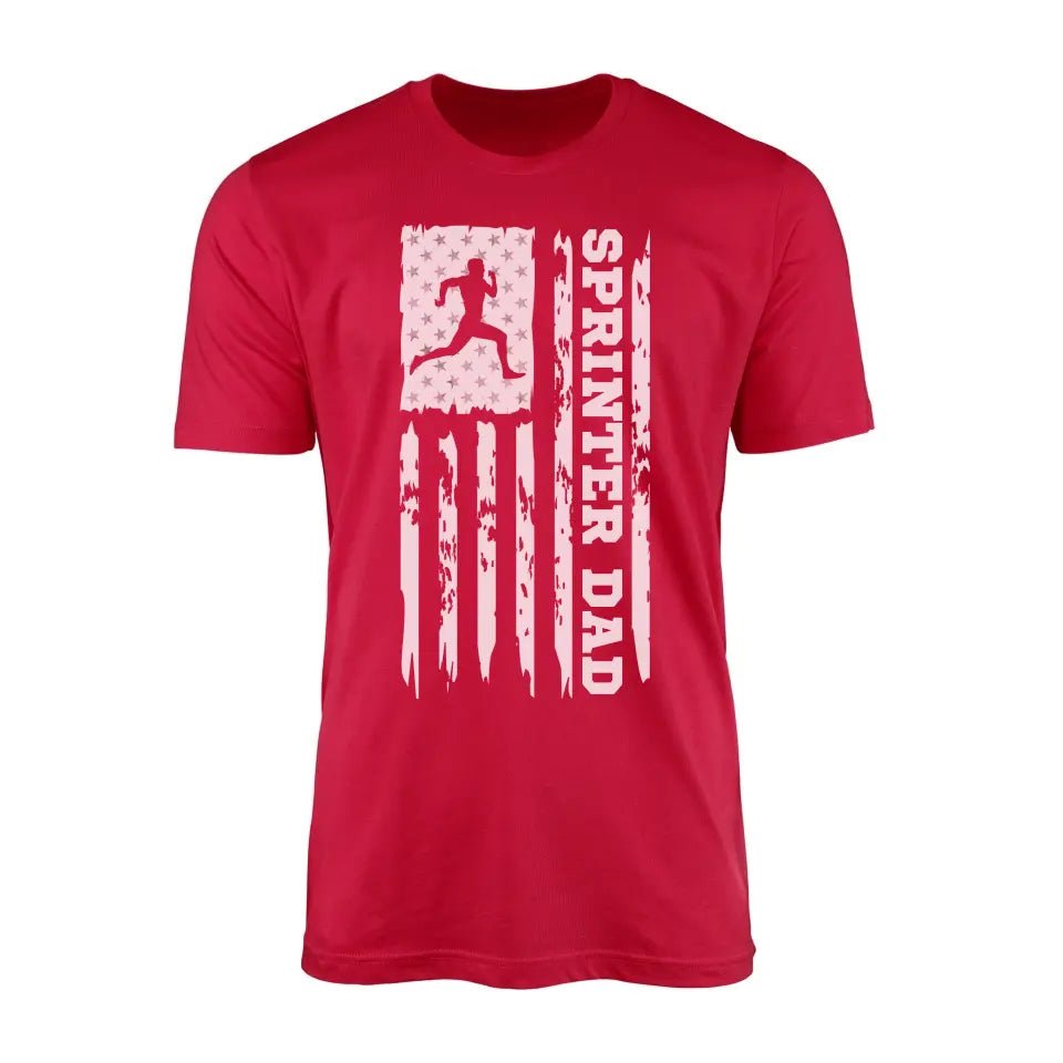 Sprint Dad Vertical Flag on a Men's T-Shirt with a White Graphic