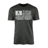 Sprint Grandpa Horizontal Flag on a Men's T-Shirt with a White Graphic