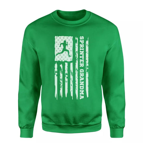Sprint Grandma Vertical Flag on a Sweatshirt with a White Graphic