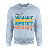 Personalized Sprint Sprint Sprint on a Sweatshirt With Mascot and Sprinter Name on a Sweatshirt