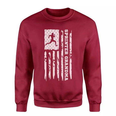 Sprint Grandma Vertical Flag on a Sweatshirt with a White Graphic