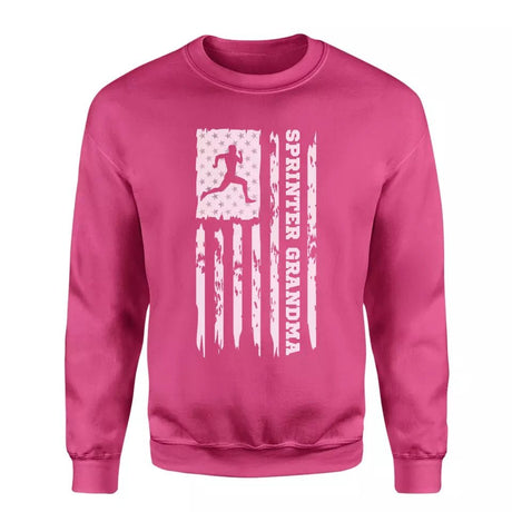 Sprint Grandma Vertical Flag on a Sweatshirt with a White Graphic