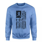 Sprint Grandma Vertical Flag on a Sweatshirt with a Black Graphic