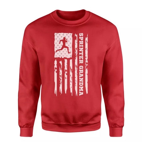 Sprint Grandma Vertical Flag on a Sweatshirt with a White Graphic
