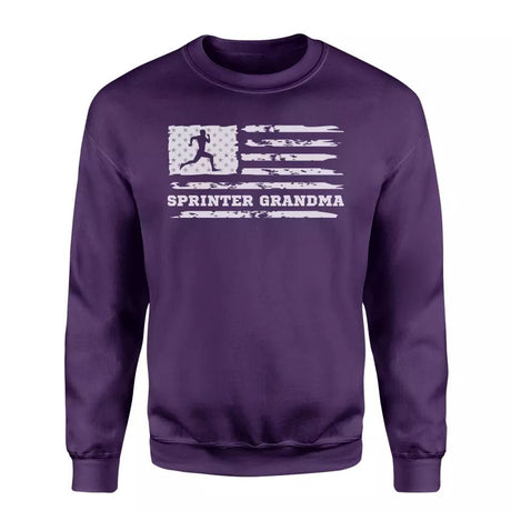 Sprint Grandma Horizontal Flag on a Sweatshirt with a White Graphic