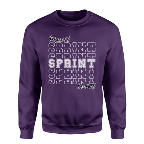 Custom Sprint on a Sweatshirt With Mascot and Sprinter Name on a Sweatshirt