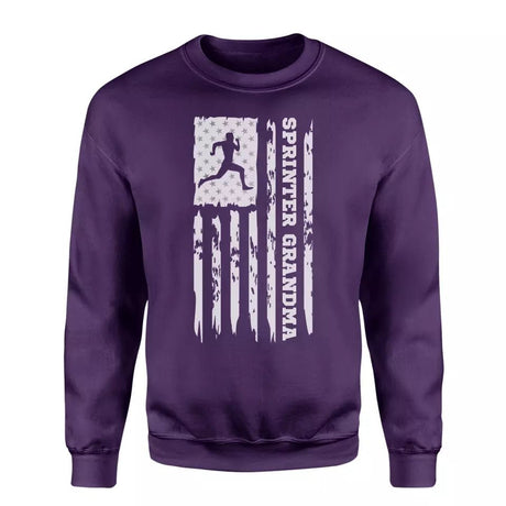 Sprint Grandma Vertical Flag on a Sweatshirt with a White Graphic