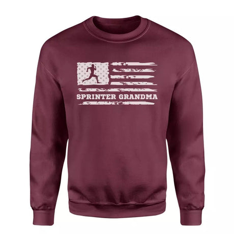 Sprint Grandma Horizontal Flag on a Sweatshirt with a White Graphic