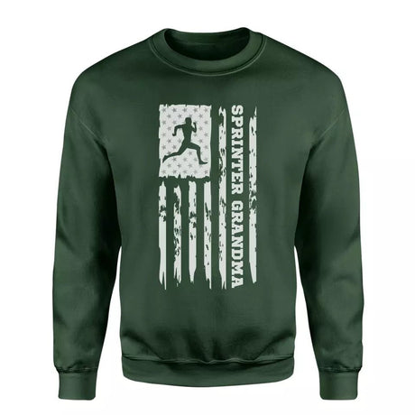 Sprint Grandma Vertical Flag on a Sweatshirt with a White Graphic