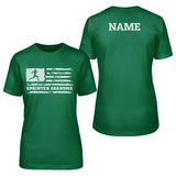 Sprint Grandma Horizontal Flag With Sprinter Name on a Unisex T-Shirt with a White Graphic