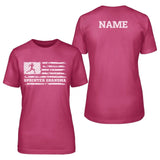 Sprint Grandma Horizontal Flag With Sprinter Name on a Unisex T-Shirt with a White Graphic