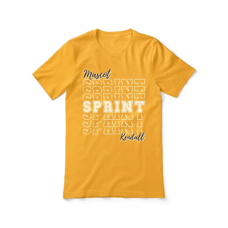 Custom Sprint Shirt With Mascot and Sprinter Name on a Unisex T-Shirt