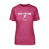 Sprint Mom with Sprinter Icon and Sprinter Name on a Unisex T-Shirt with a White Graphic
