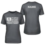 Sprint Grandma Horizontal Flag With Sprinter Name on a Unisex T-Shirt with a White Graphic