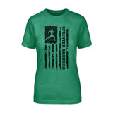 Sprint Grandma Vertical Flag on a Unisex T-Shirt with a Black Graphic