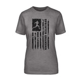 Sprint Grandma Vertical Flag on a Unisex T-Shirt with a Black Graphic