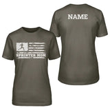 Sprint Mom Horizontal Flag With Sprinter Name on a Unisex T-Shirt with a White Graphic