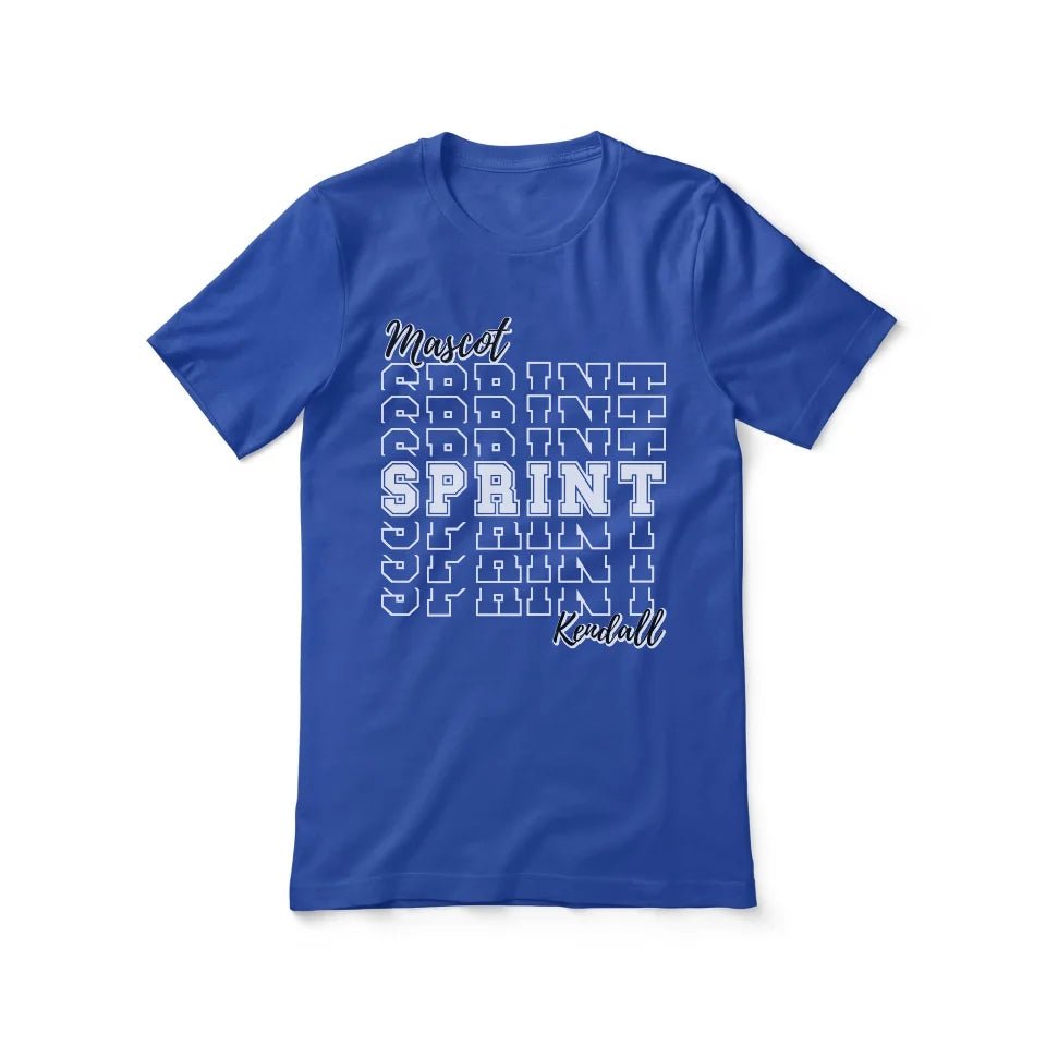 Custom Sprint Shirt With Mascot and Sprinter Name on a Unisex T-Shirt