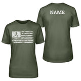 Sprint Grandma Horizontal Flag With Sprinter Name on a Unisex T-Shirt with a White Graphic