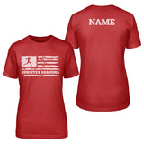 Sprint Grandma Horizontal Flag With Sprinter Name on a Unisex T-Shirt with a White Graphic
