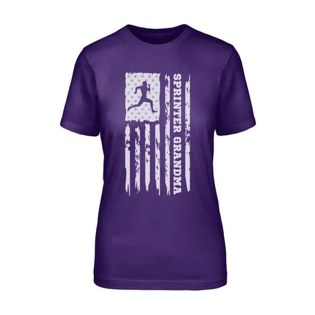 Sprint Grandma Vertical Flag on a Unisex T-Shirt with a White Graphic