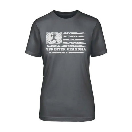 Sprint Grandma Horizontal Flag on a Unisex T-Shirt with a White Graphic