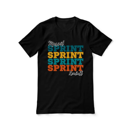 Personalized Sprint Sprint Sprint Shirt With Mascot and Sprinter Name on a Unisex T-Shirt