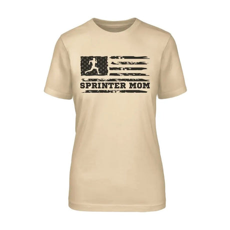 Sprint Mom Horizontal Flag on a Unisex T-Shirt with a Black Graphic