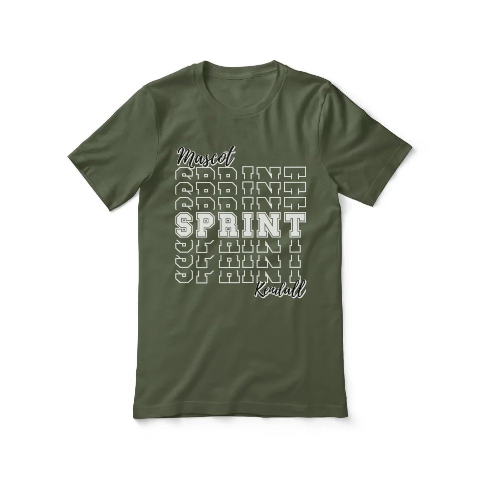 Custom Sprint Shirt With Mascot and Sprinter Name on a Unisex T-Shirt