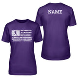 Sprint Grandma Horizontal Flag With Sprinter Name on a Unisex T-Shirt with a White Graphic