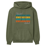 Personalized Swimming Swimming Swimming on a Hoodie With Mascot and Swimmer Name on a Hoodie