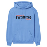 Custom Swimming Mascot and Swimmer Name on a Hoodie with a Black Graphic