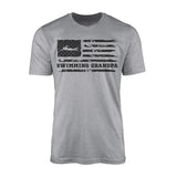 Swimming Grandpa Horizontal Flag on a Men's T-Shirt with a Black Graphic